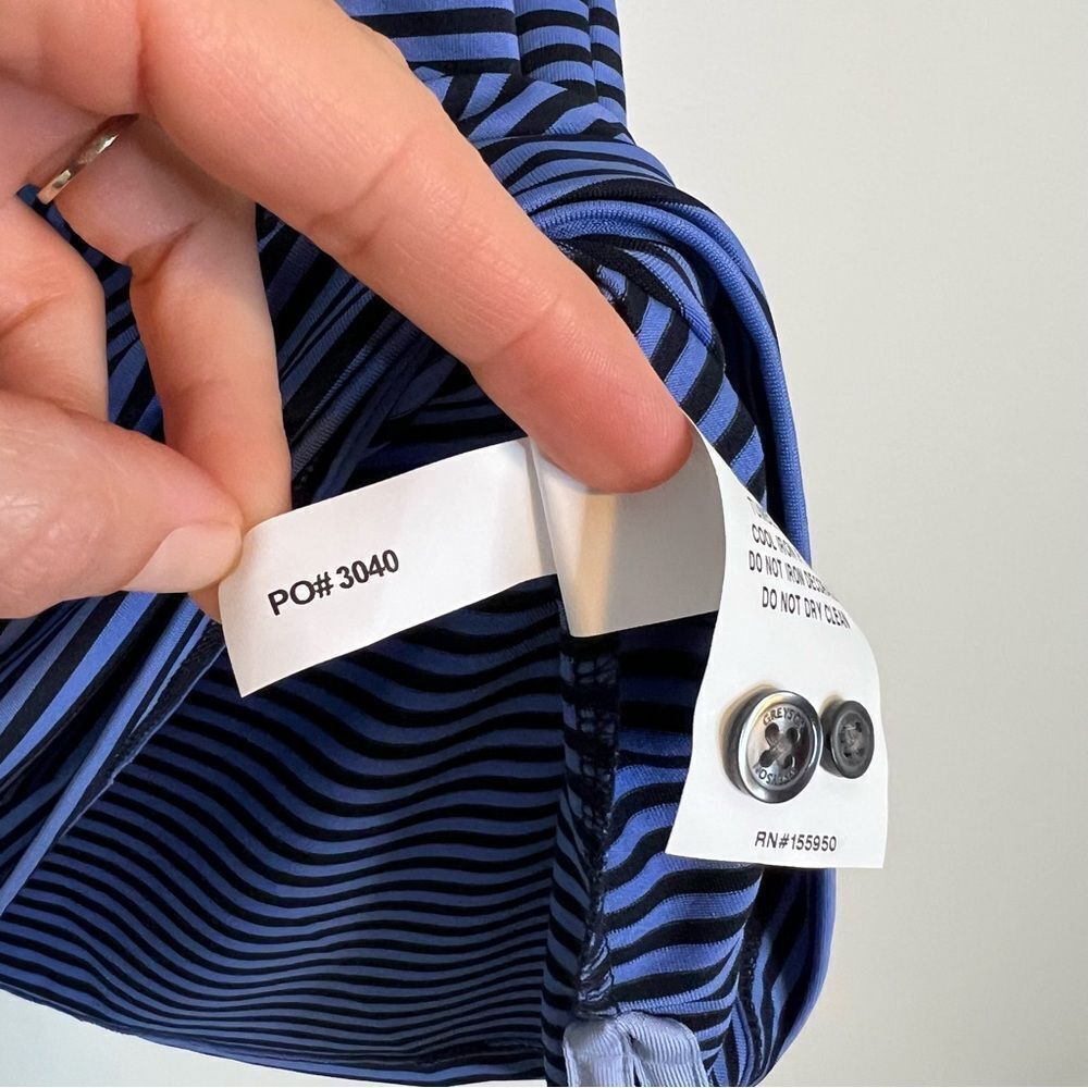 Greyson Striped Navy Blue Polo Shirt Mens Small Golf Preppy - Picture 8 of 8